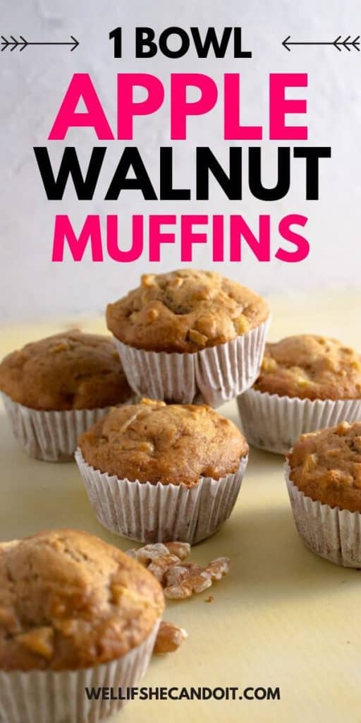 1 Bowl Apple Walnut Muffins