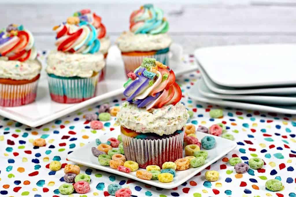 Fruit Loop Cupcakes