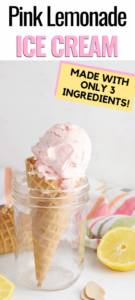 Pink Lemonade Ice Cream Made with only 3 Ingredients!