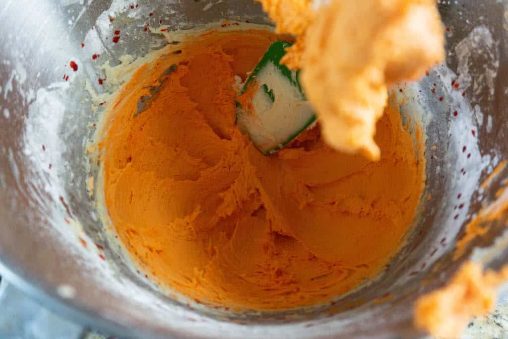 ingredients dyed orange. 