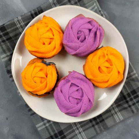 Halloween Rose Cookies on white plate