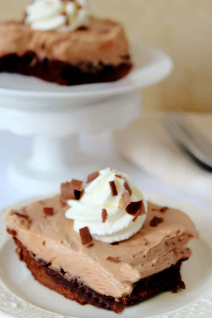 French Silk Pie Brownie on a plate.