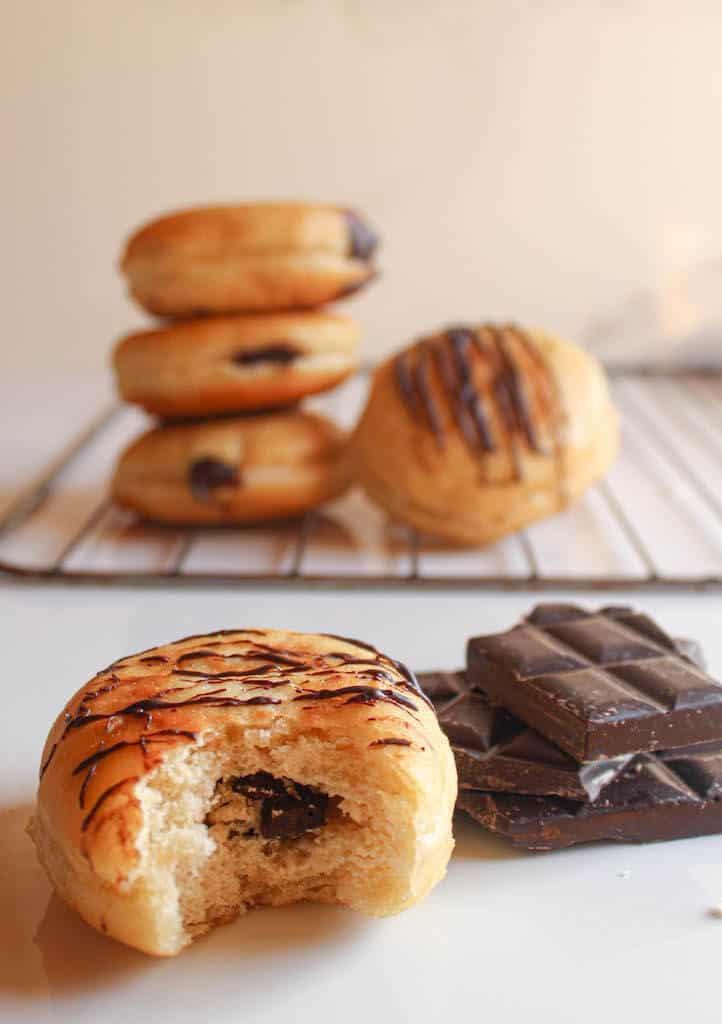 Donut filled with chocolate