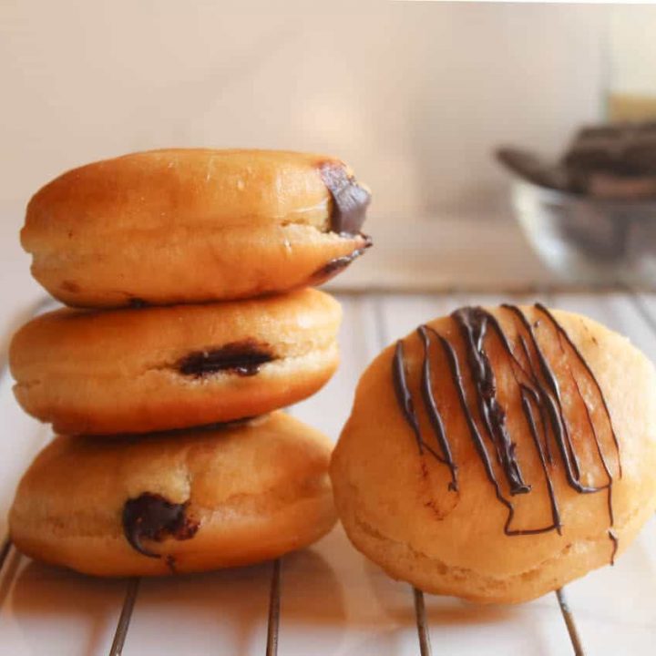 Donut filled with chocolate