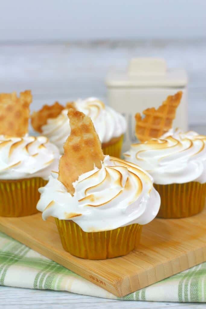 Banana Cupcakes with toasted frosting.